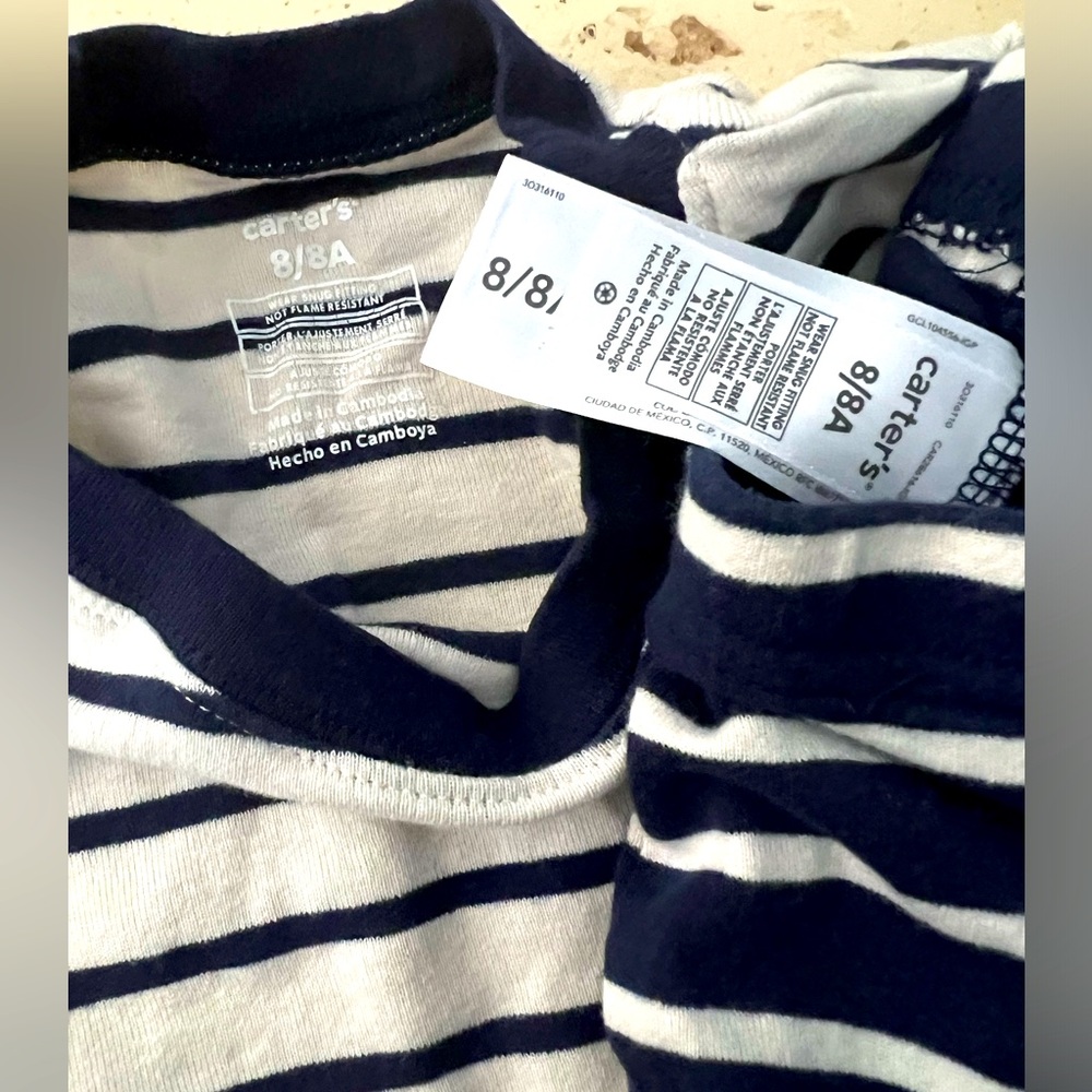 Kids Carters Striped Pajama Set - Picture 3 of 3